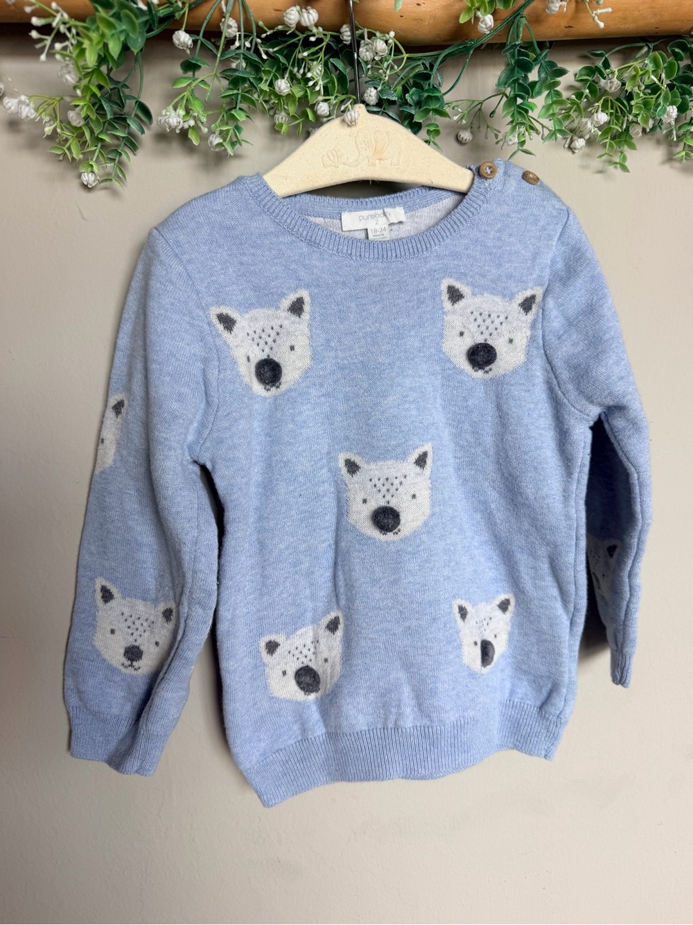 Purebaby Bear Knit Sweater | size 18-24 Months